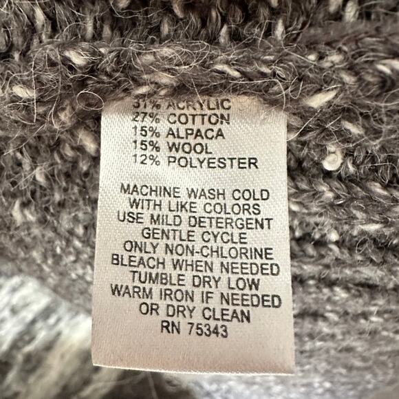 Kenji Cardigan Womens L Vest Open Front Alpaca Wool Blend Gray Sweater Duster - Picture 6 of 9